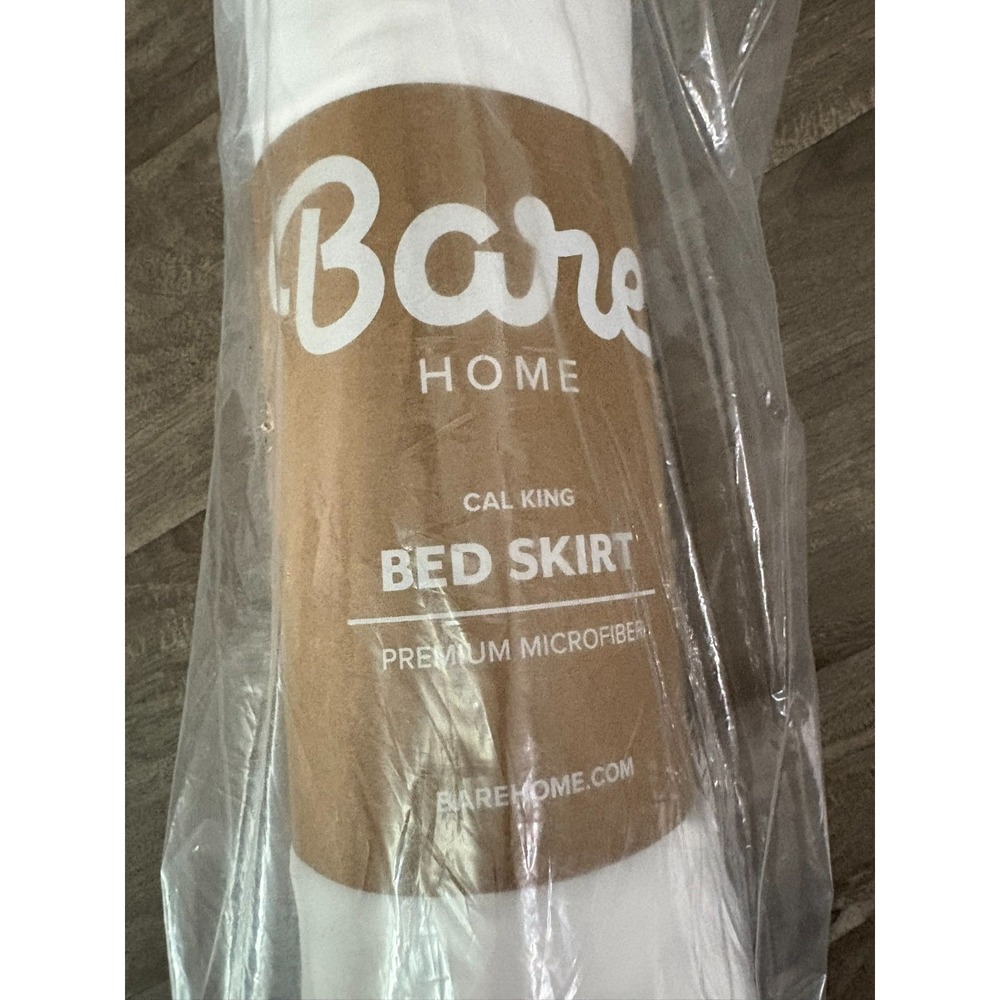 Bare Ultra Soft Premium Microfiber Bed Skirt Cal King -‎ White